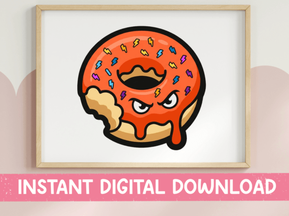 Angry Bitten Donut Graphics for T-Shirt Designs