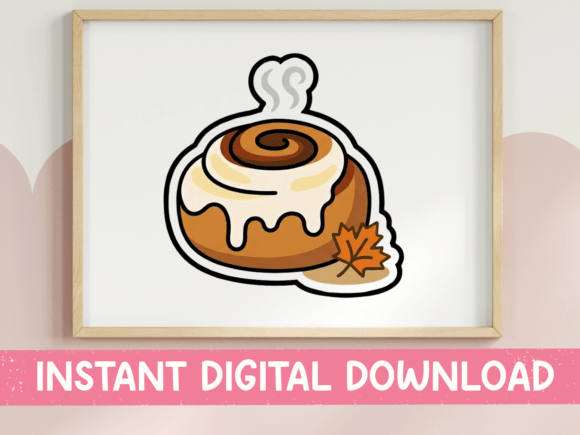 Autumn Cinnamon Roll Sticker Design