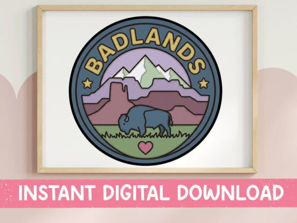Badlands National Park Badge Sticker Graphics
