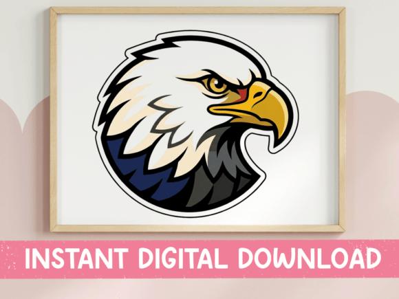 Bald Eagle Patriotic Mascot Sticker: Graphics & T-Shirt Designs