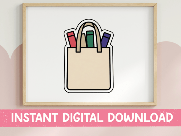 Book Tote Bag Sticker