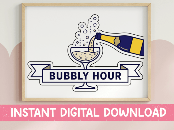 Bubbly Hour Champagne Pour Sticker