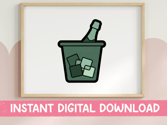 Champagne Bottle in Ice Bucket Sticker