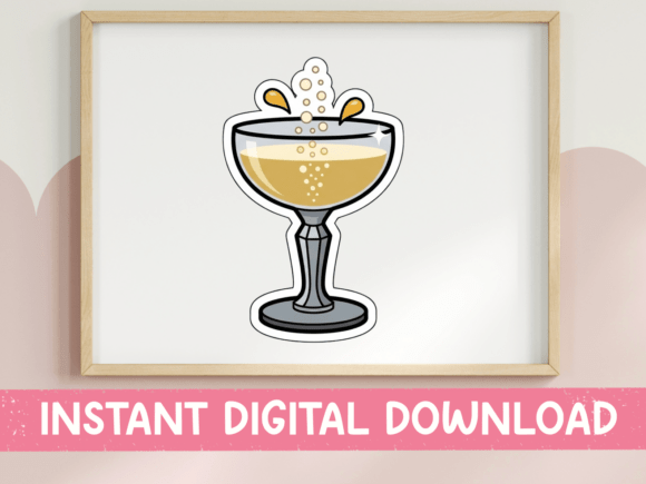 Champagne Coupe Glass Sticker