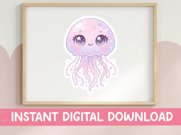 Cute Pastel Jellyfish SVG PNG for T-Shirt Designs