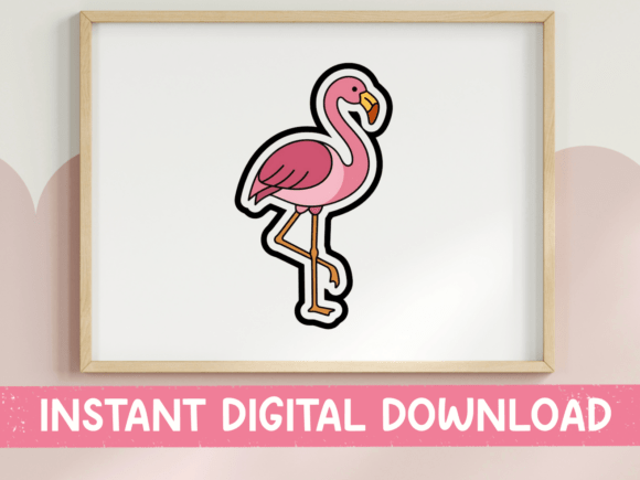 Cute Pink Flamingo Sticker
