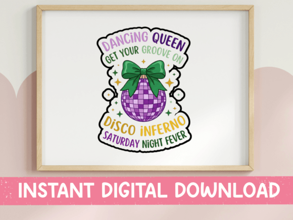 Dancing Queen Disco Ball Sticker