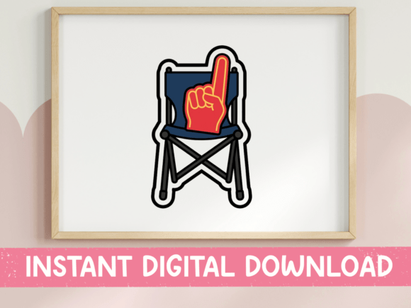 Foam Finger Fan Folding Chair Sticker: Graphics & T-Shirt Designs