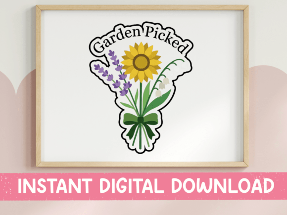 Garden Picked Floral Bouquet Sticker: Graphics for T-Shirt Designs & Editorial Use