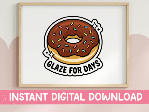 Glaze for Days Donut Sticker Design