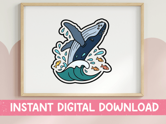 Humpback Whale Breaching Sticker