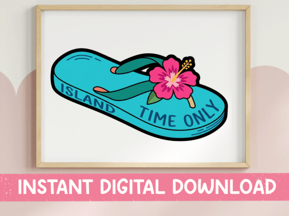Island Time Only Flip Flop Sticker: Graphics for T-Shirt Designs