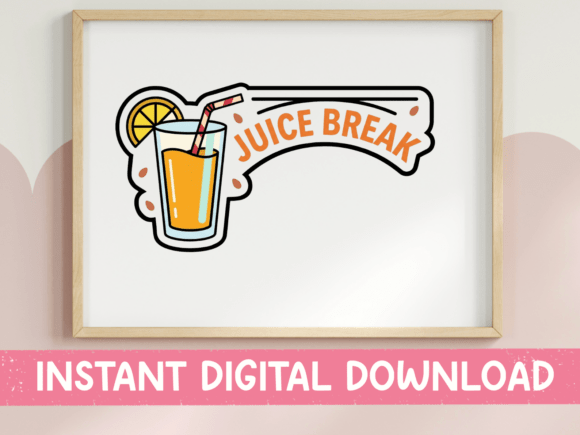 Juice Break Orange Drink Sticker: Graphics for T-Shirt Designs