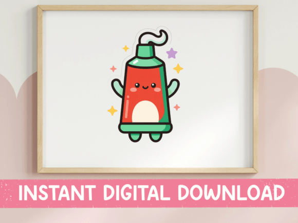 Kawaii Toothpaste Character Cute Sticker