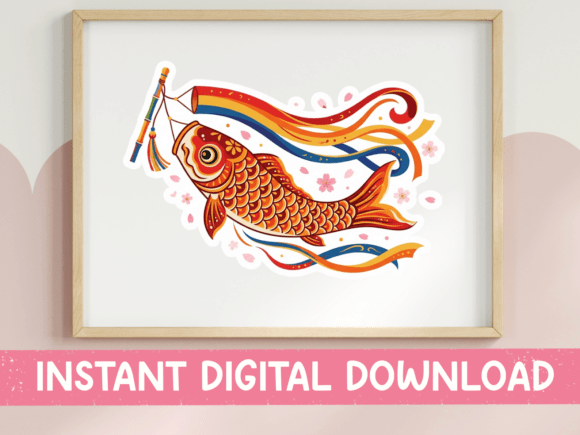 Koinobori Carp Streamer Sticker SVG