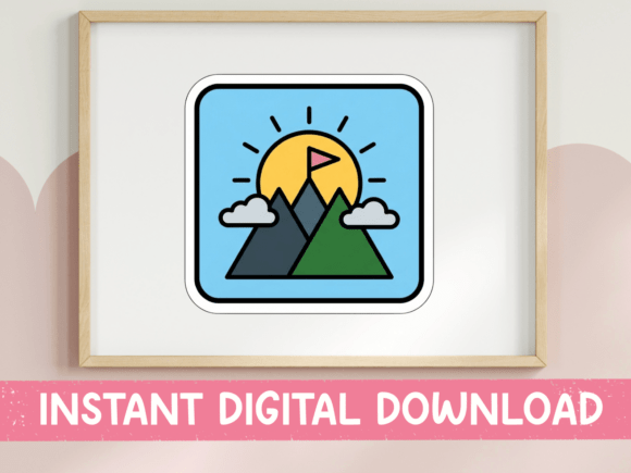 Mountain Summit Adventure Sticker: Graphics for T-Shirt Designs
