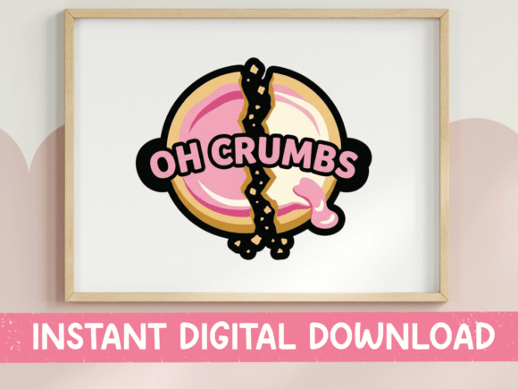 Oh Crumbs Broken Donut Sticker: Graphics for T-Shirt Designs & Branding