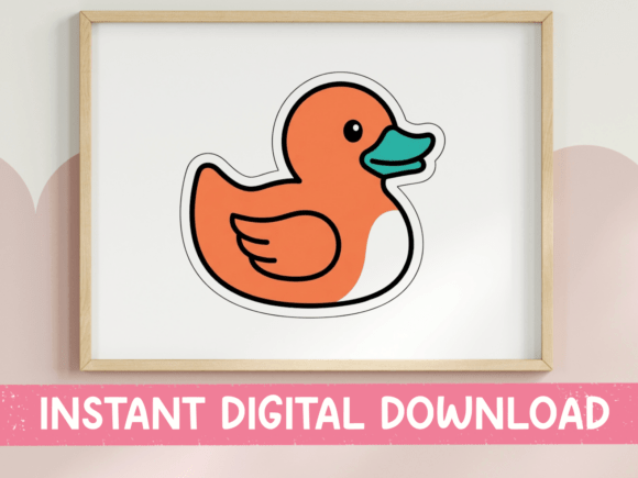 Orange Rubber Duck Sticker Design: Graphics for T-Shirt Designs & Beyond