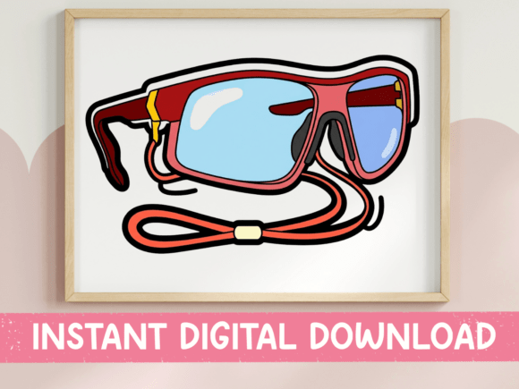 Red Sports Sunglasses Sticker: Graphics for T-Shirt Designs