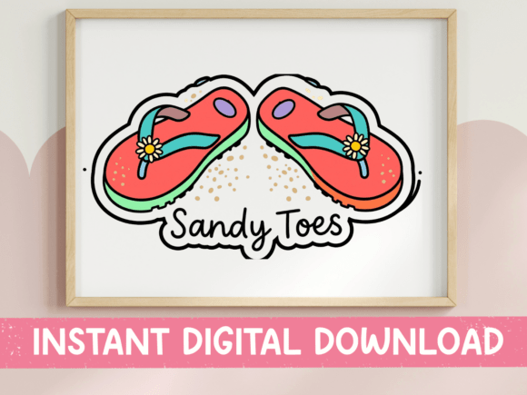 Sandy Toes Flip Flop Summer Sticker