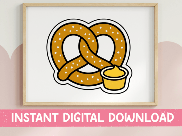 Soft Pretzel with Cheese Dip Sticker: Graphics for T-Shirt Designs & Local Branding