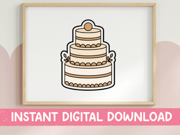 Tiered Wedding Cake Sticker: Graphics for T-Shirt Designs & Branding